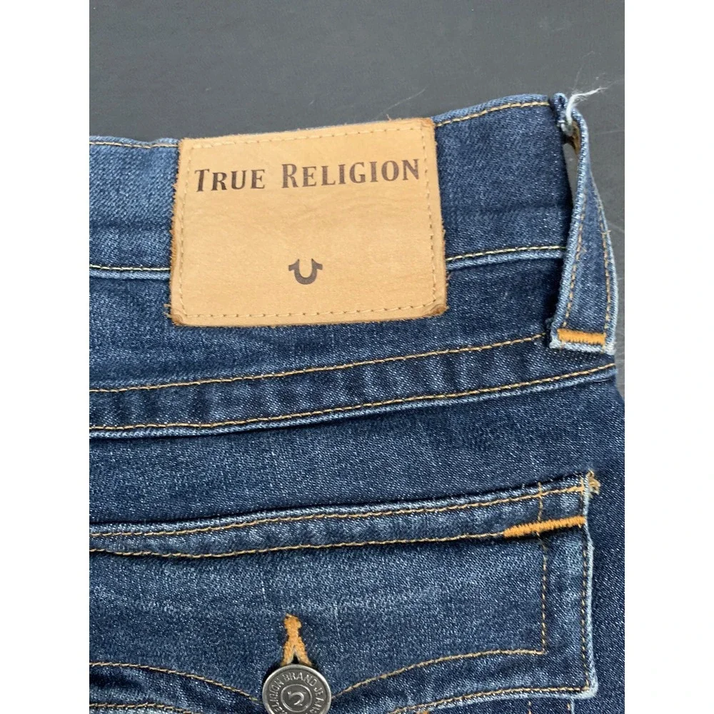 True Religion Mens Jeans Geno Relaxed Slim Blue 34 x 28 (Measured) - Read Note